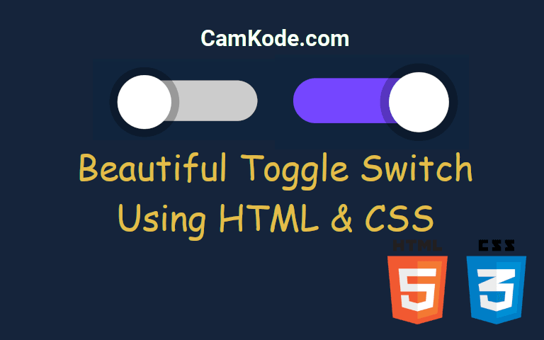 Beautiful Toggle Switch Using HTML & CSS