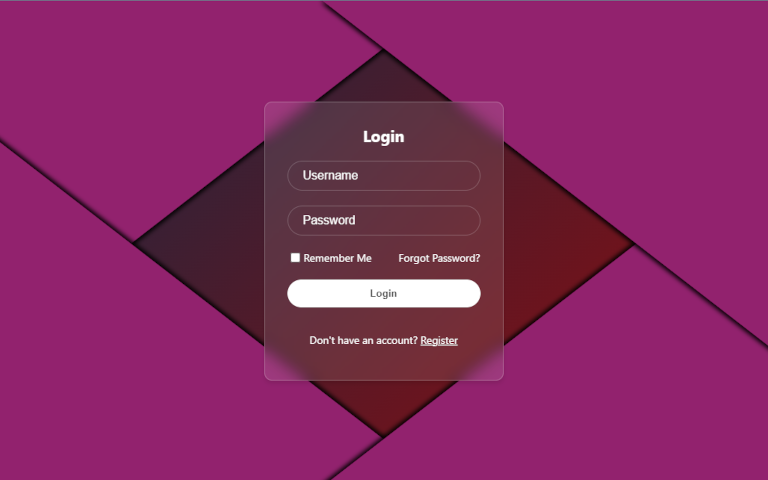 Beautiful Glass Login Form with HTML and CSS
